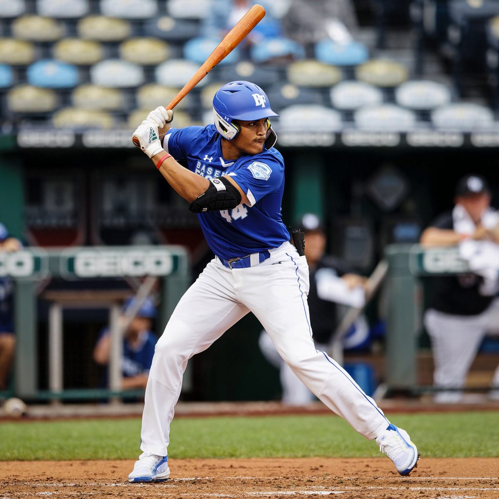 Alfonsin Rosario 2022 Baseball Factory All-American game at Kauffman Stadium in Kansas City, MO on Tuesday, August 16, 2022 (Photo by Eddie Kelly / ProLook Photos)